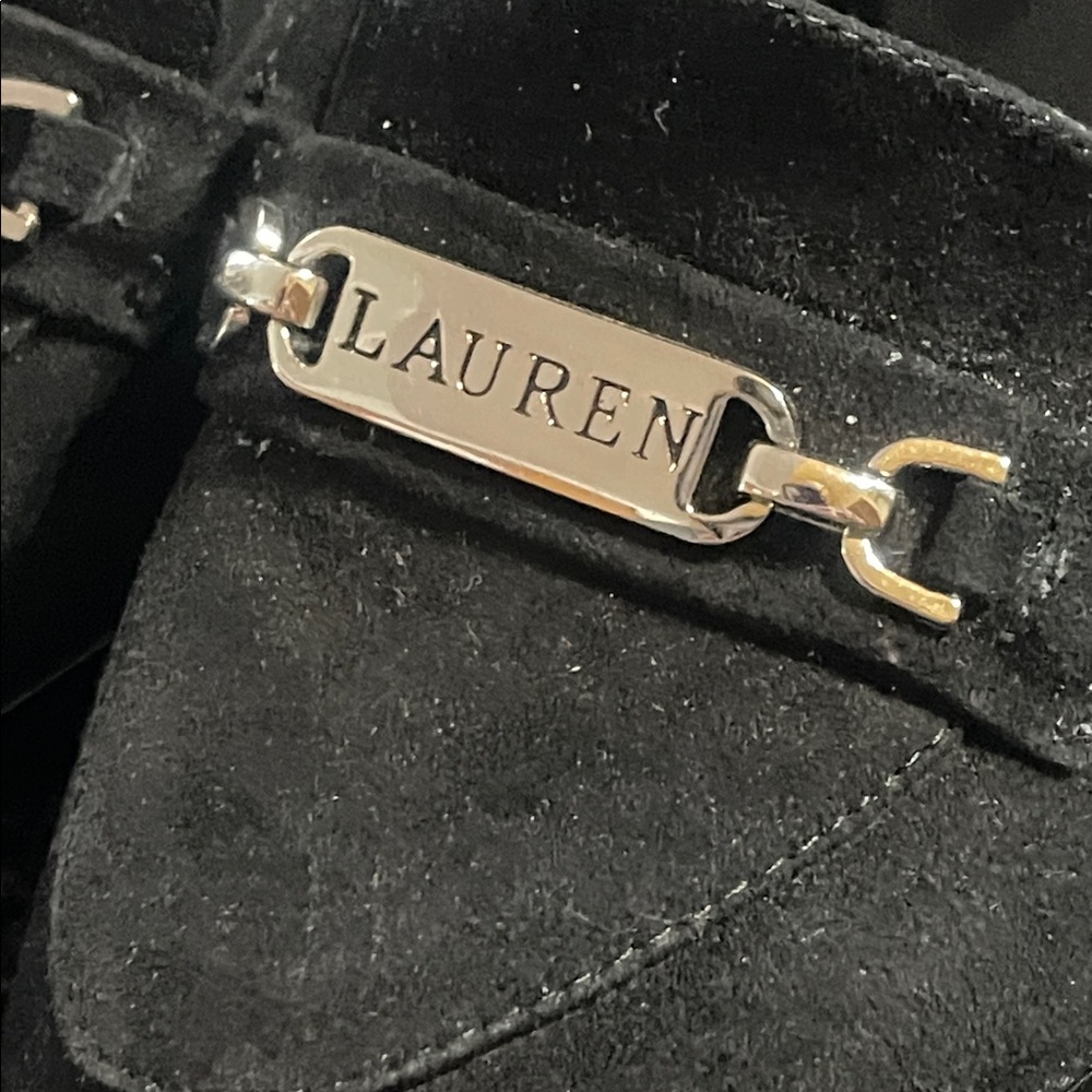 Polo by Ralph Lauren Black Heels 3.5in with Silver Accent - Picture 4 of 11